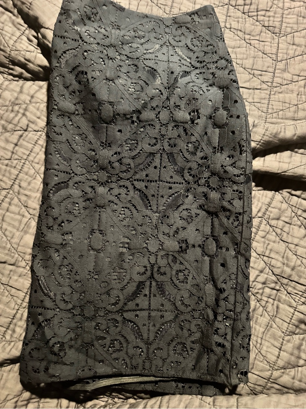 Navy Lace Pencil Skirt